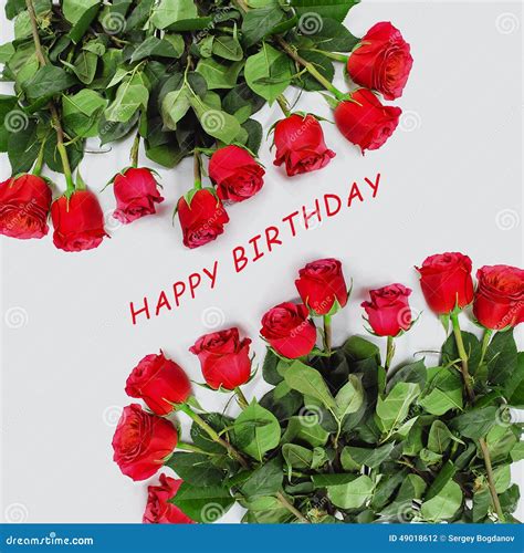 Greeting Card With Red Roses Stock Photo Image