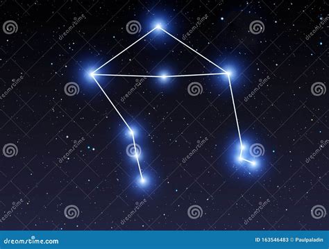 Libra Constellation On A Purple Background Schematic Representation