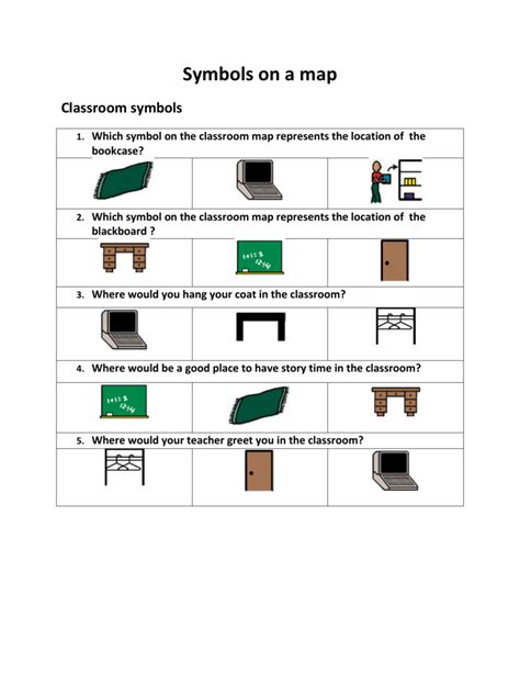 Grade 1 Map Symbols Worksheet
