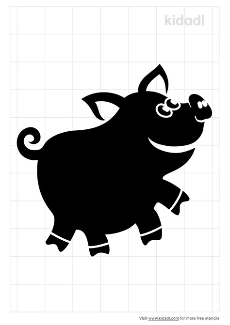 Free Cartoon Pig Stencil Stencil Printables Kidadl