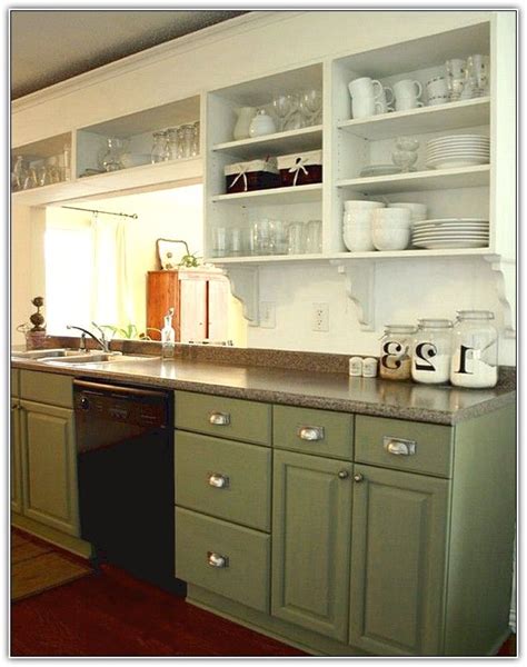 Thinking about adding glass cabinet doors in your kitchen? Lovely Upper Kitchen Cabinets with Glass Doors | Dapur ...
