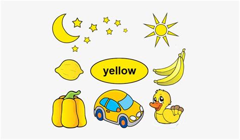 Colours And Shapes Yellow Objects For Preschool Png Image