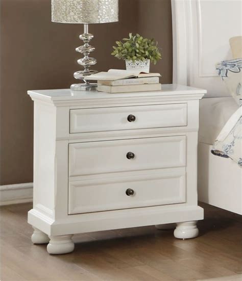 Complete with drawer and shelf, this bedside table not only looks beautiful, it's functional too. Transitional Style Two Drawer Wooden Night Stand with ...