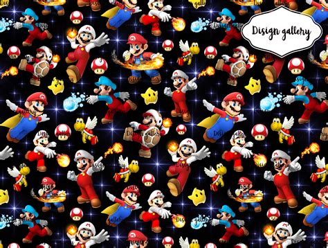 Super Mario Digital Seamless Patterns Use For Fabricpapers Etsy