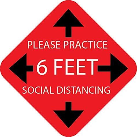 Buy Aulinx 10 Pack Social Distancing Floor Decal Stickers 7 Square