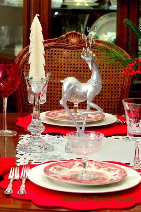 House At Forest Manor A Silver And Red Christmas Tablescape