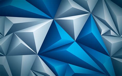 Wallpaper Abstract Sky Low Poly Symmetry Blue