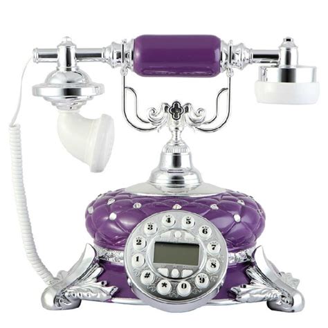 Purple Push Button Cord Phone Vintage Retro Home Desk Telephone New