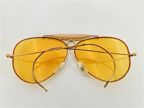 1960s Vtg Bandl Ray Ban Ambermatic Bullet Hole Shooter Aviator Sunglasses