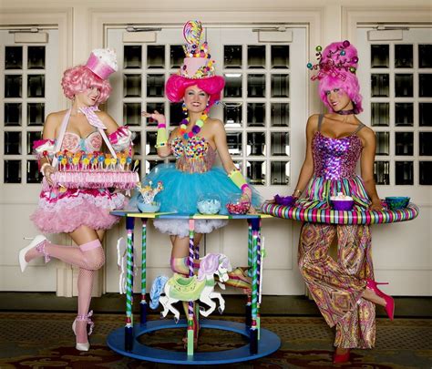 candy girls circular trays and whole table outfits candy dress candy costumes candy girl