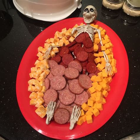 Skeleton Meat And Cheese Tray Perfect For A Halloween Dinner