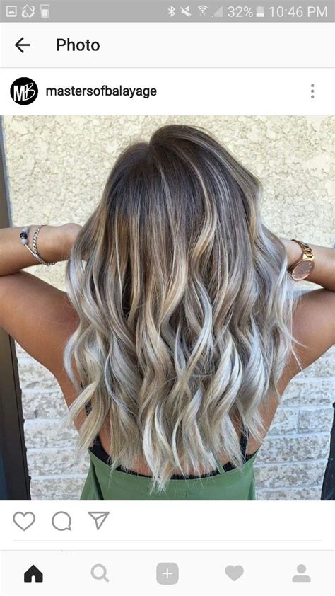 The dark rooted, wavy hair is adorned in balayage highlights of blonde. beautiful blonde hair http://noahxnw.tumblr.com/post ...