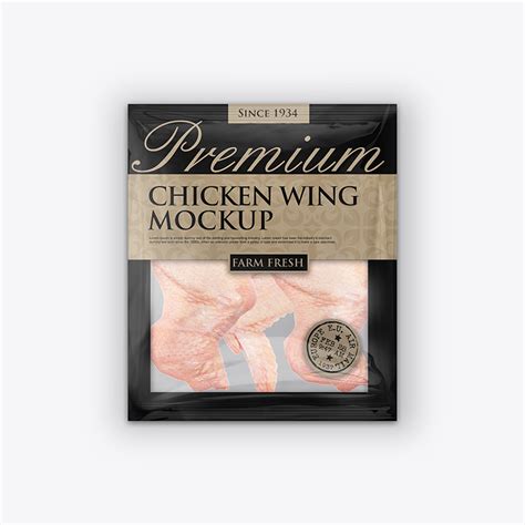 Download Packreate » Chicken Wing Vacuum Bag Packaging Mockup
