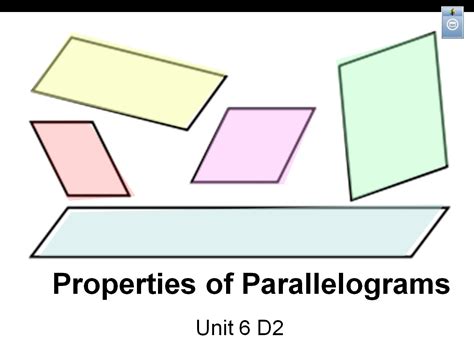 U6d2 Properties Of Parallelograms