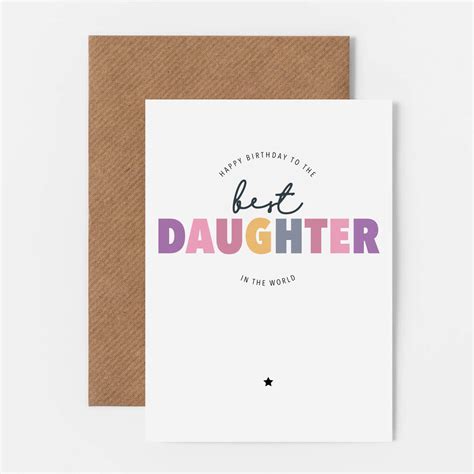 Best Daughter In The World Birthday Card By The Stamford Studio