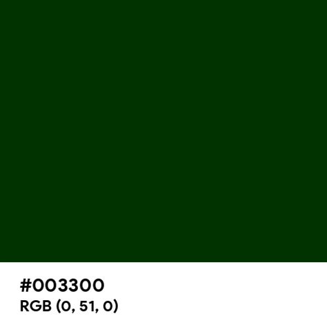 Dark Green Traditional Color Hex Code Is 003300