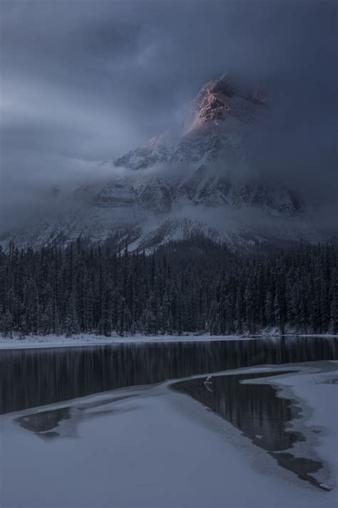 Winter Lake Ice Mountains Fog Forest Nature In 2021 Winter Landscape