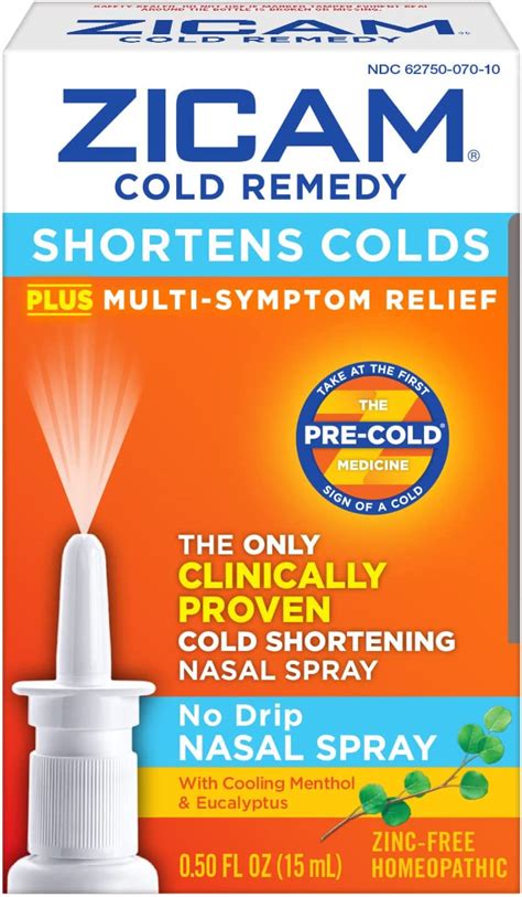 Buy Zicam Cold Remedy No Drip Nasal Spray With Cooling Menthol And Eucalyptus 05 Ounce Pack Of 2