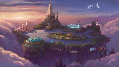 Sci Fi Landscape And Floating Islands