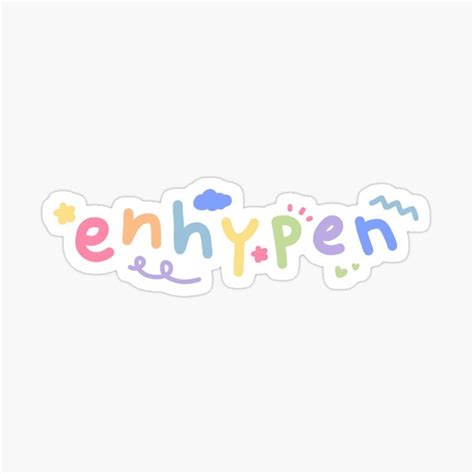 Enhypen With Cute Doodles ♡ Sticker Mask Sticker By Cupofmin In 2021 Pop Stickers Print