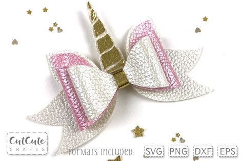 Free Svg Download Unicorn Hair Bow Unicorn Hair Bow Template Svg Dxf