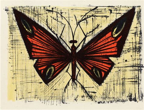 Bernard Buffet Reproduction En Lithographie De 1967 Le Papillon