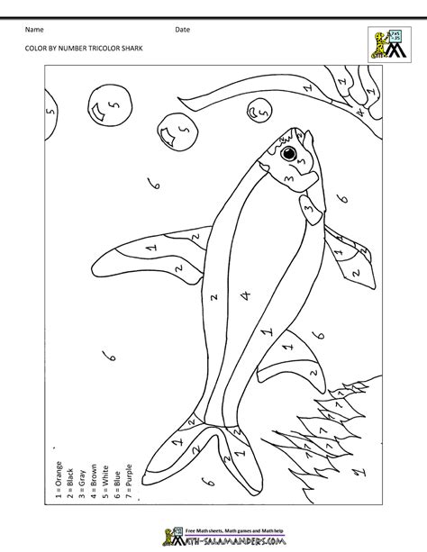 Welcome to math salamanders math coloring pages area. Printable Color By Numbers Worksheets