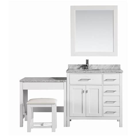 New bathroom vanities with makeup area vanity small single sink. Design Element London 36 in. W x 22 in. D Vanity in White ...