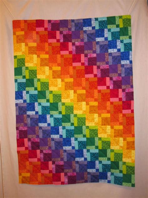 Disappearing Rainbow Disappearing 9 Patch Quilt