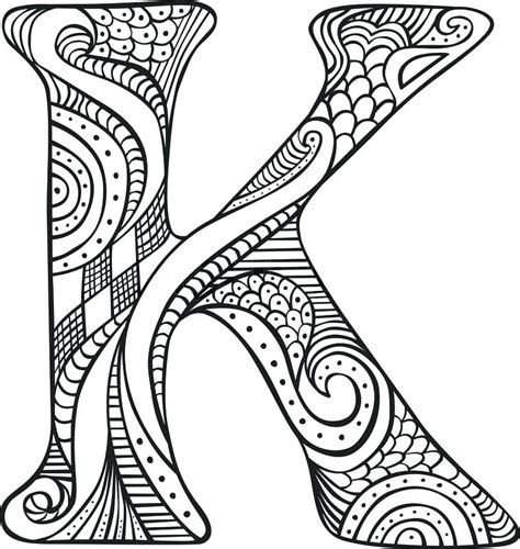 Floral Letter H Coloring Pages For Adults Hallerenee