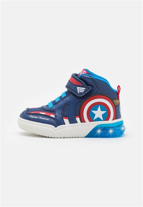 Geox Marvel Avengers Captain America Light Up Grayjay Boy Sneaker