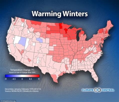 Maps Reveal How Global Warming Will Affect Winter Temperatures Across America Daily Mail Online