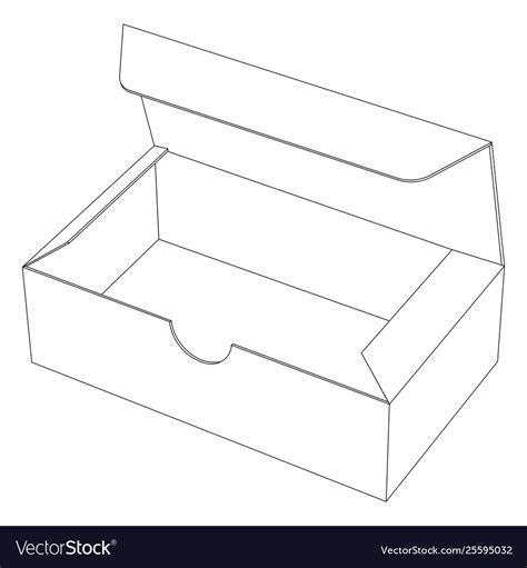 Paper Box Outline Icon Royalty Free Vector Image