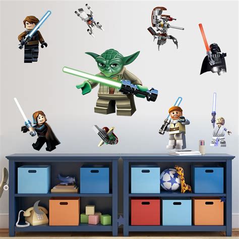 Lego Star Wars Yoda Vader Wall Sticker Removable Kids Room
