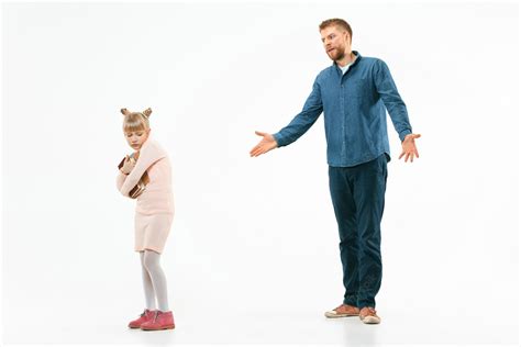Free Photo Angry Father Scolding His Daughter At Home Studio Shot Of