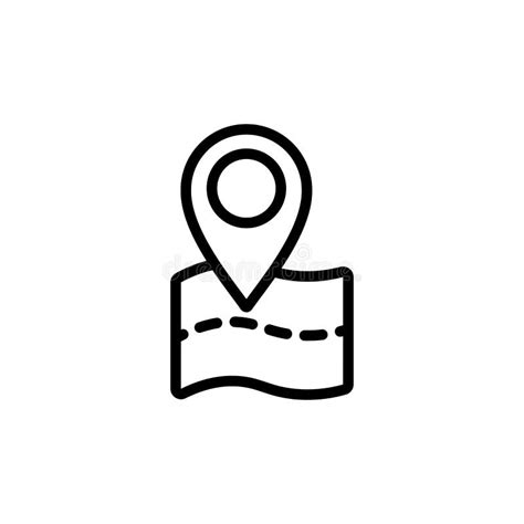 Line Pin Point Location Icon On White Background Stock Illustration