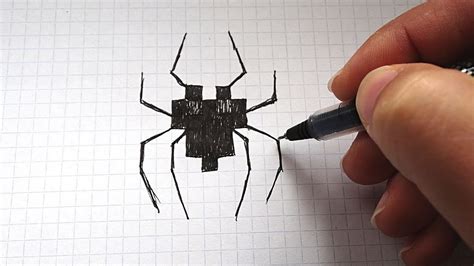 Como Desenhar Uma Aranha Em Papel Quadriculado Passo A Passo Youtube