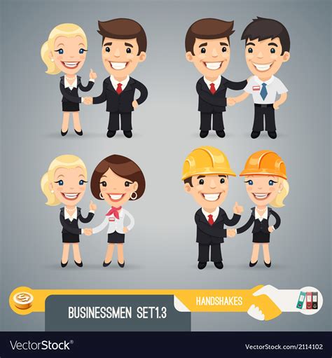 Businessman Cartoon Characters Set13 Royalty Free Vector