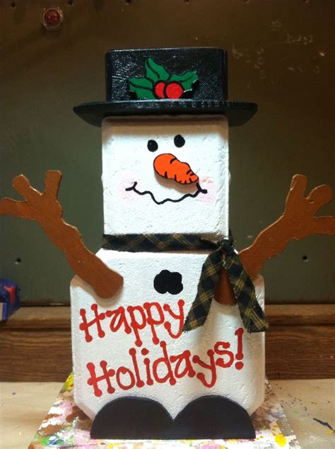A Happy Snowman Winter Diy Crafts Christmas Crafts Brick Crafts