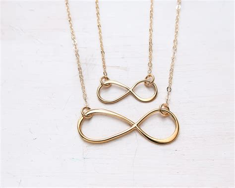 Gold Infinity Necklace Small Or Large Dainty Gold Filled