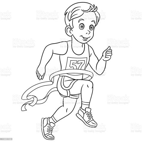 Persona Corriendo Para Colorear : Dibujo para colorear Chica corriendo