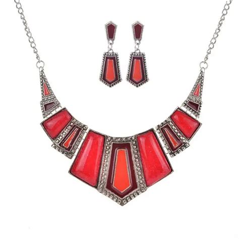 Aliexpress Com Buy Fashion Red Jewelry Sets Enamel Jewelry Statement