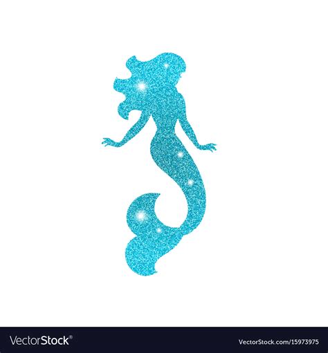 Silhouette Of Mermaid With Dust Glitters Vector Image