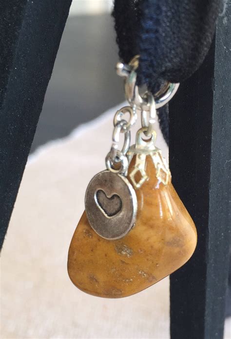 Tiger Eye Pendant Necklace Polished Stone Boho Chunky Stone