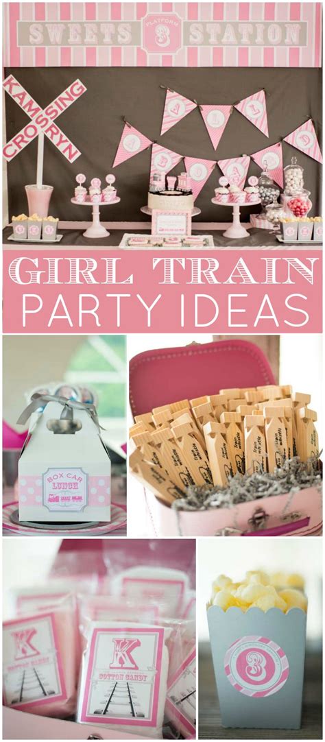 This Girly Pink Birthday Is Such A Great Spin On A Classic Train Party See More Party Ideas At