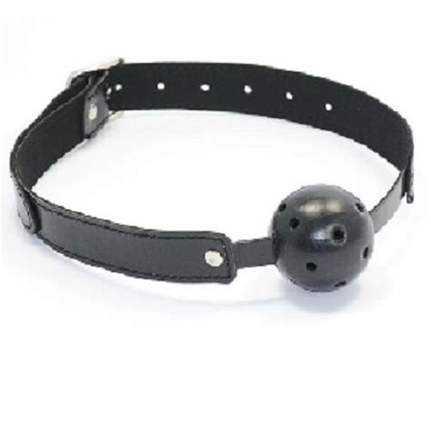Black Leather Hollow Gagged Mouth Ball Gag Bdsm Sex Party Toys