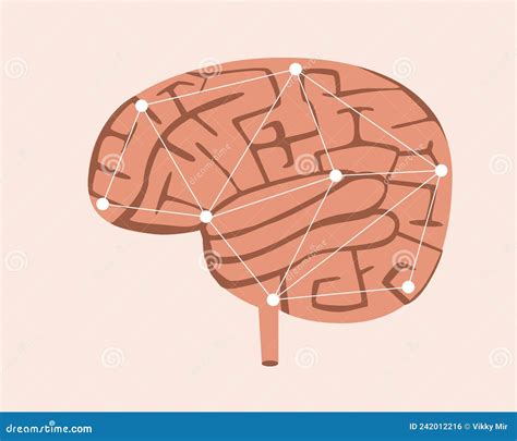 Human Brain Is Isolated Technologically Advanced Flat Vector Stock