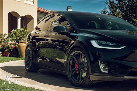 Tesla Model X Black Ag Luxury Agl27 Duo Block Wheel Front