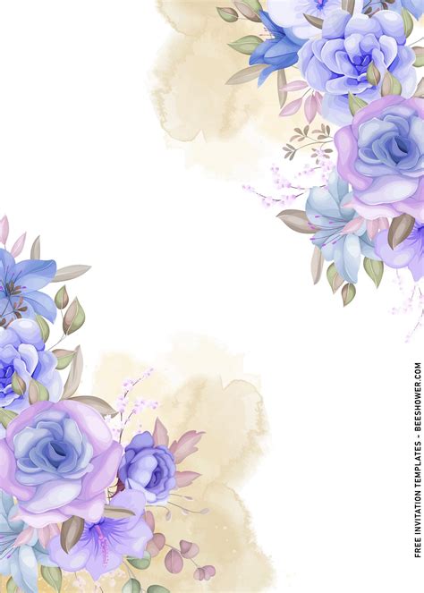 8 Mauve And Dusty Blue Floral Baby Shower Invitation Templates