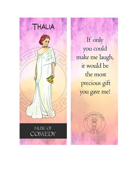 Nine Muses Bookmarks Bookmarks With Each Muse And And A Message Greek Muses Art Erato